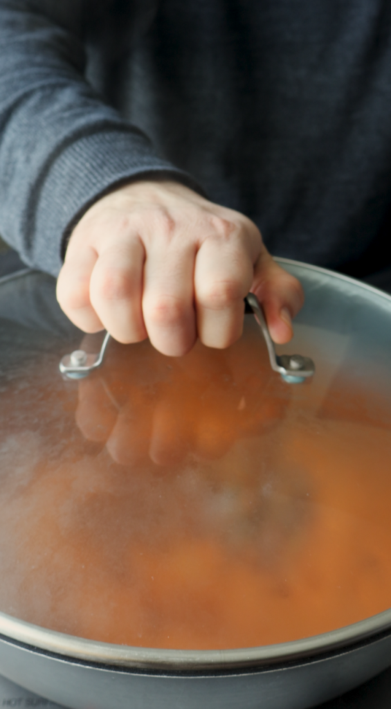 Add mung beans and water, and boil until mung beans are soft, adding additional water as needed. 